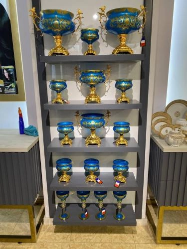 Набор фруктовниц и конфетниц QUEEN 12 предметов (blue, black, red, gold) в Узбекистане