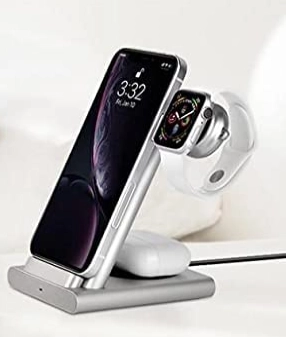 Алюминиевая беспроводная зарядная подставка Coteetci 3 в 1(CS5700-GY) недорого