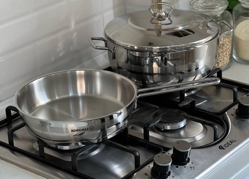 Набор посуды Korkmaz Astra, нержавеющая сталь, с крышкой, 11 предметов, серебристый (A1090) доставка