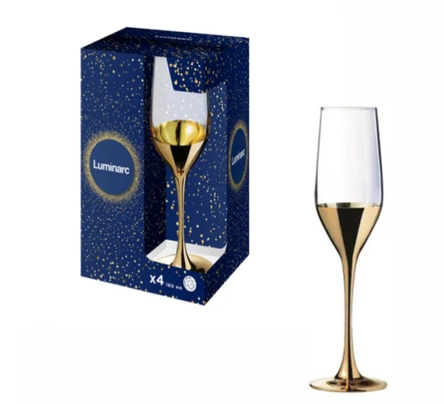 Набор бокалов Luminarc Celeste Electric Gold 160 мл 4 шт (P9301) в Узбекистане