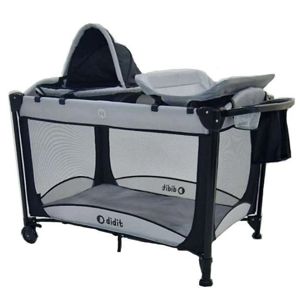 Кровать манеж Didit HY-8010F серо-синий купить