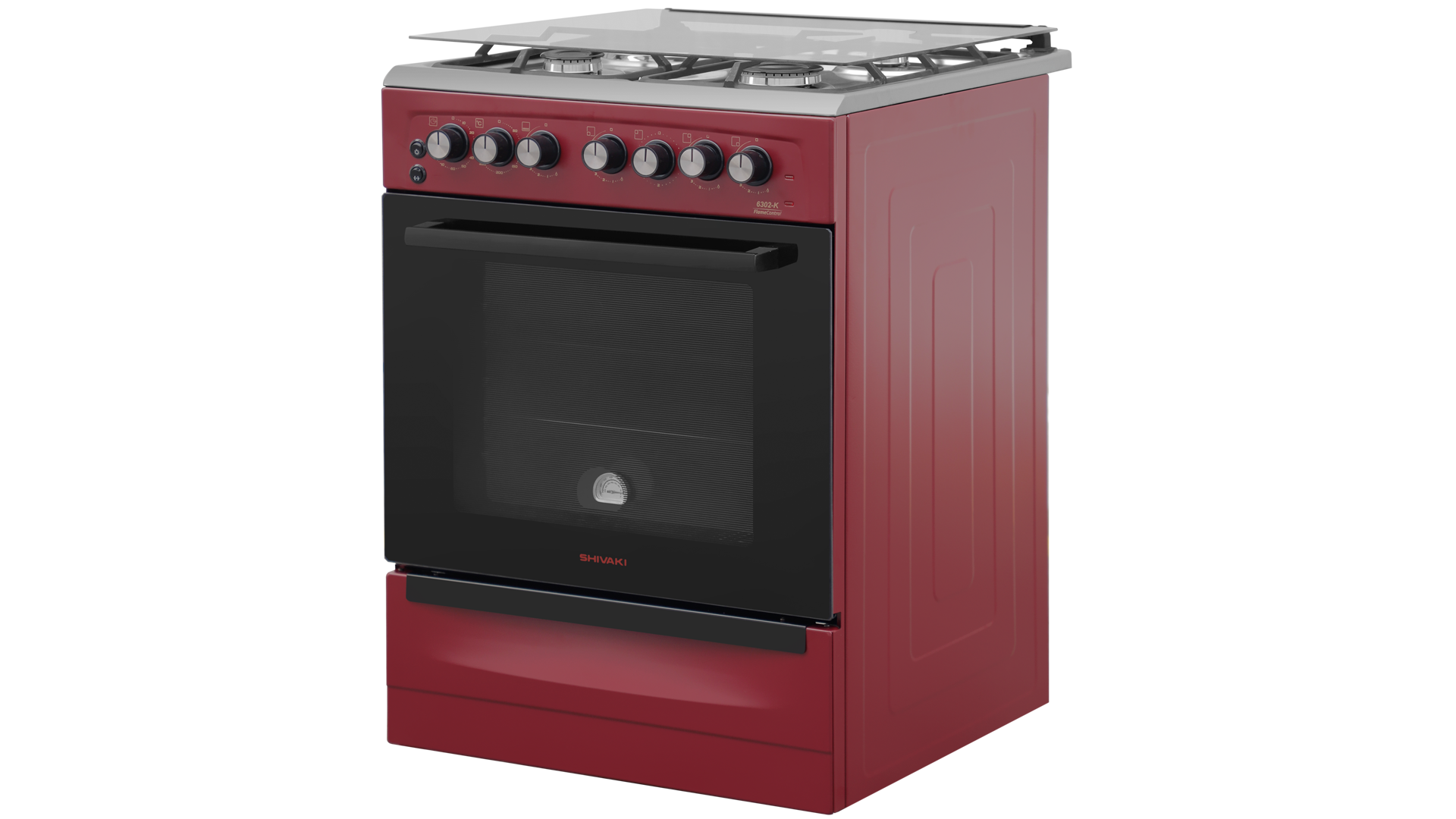 Shivaki 6302-K GK Burgundy elektr+gaz plitasi arzon