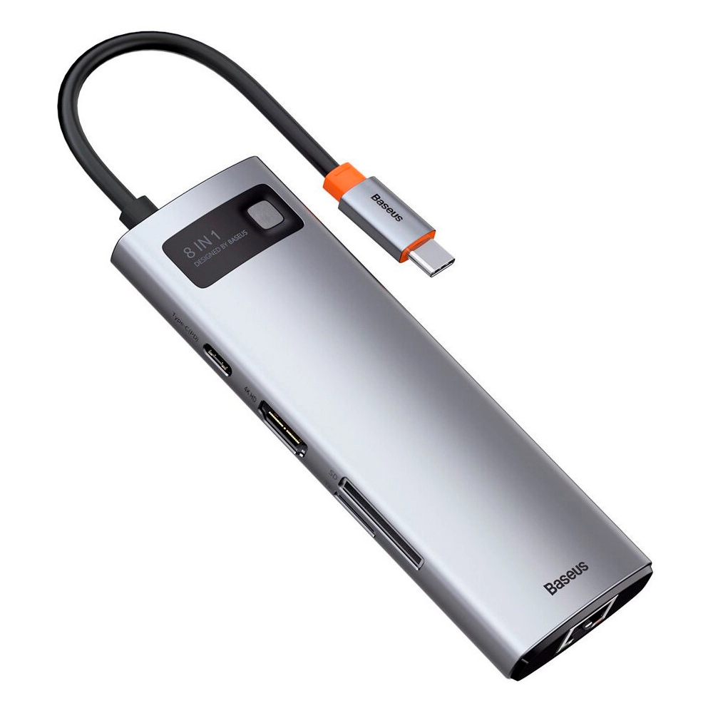 Хаб Baseus Metal Gleam Series 8-in-1 Multifunctional Type-C HUB Docking Station недорого
