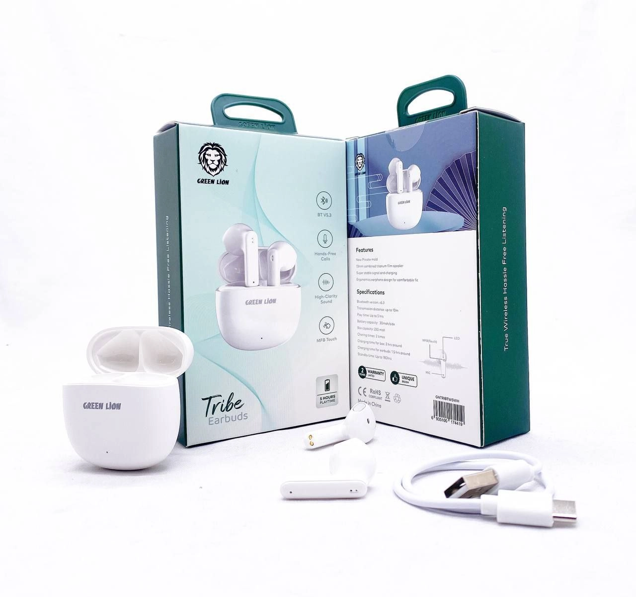 Беспроводные наушники Green lion Earbuds Tribe белый недорого