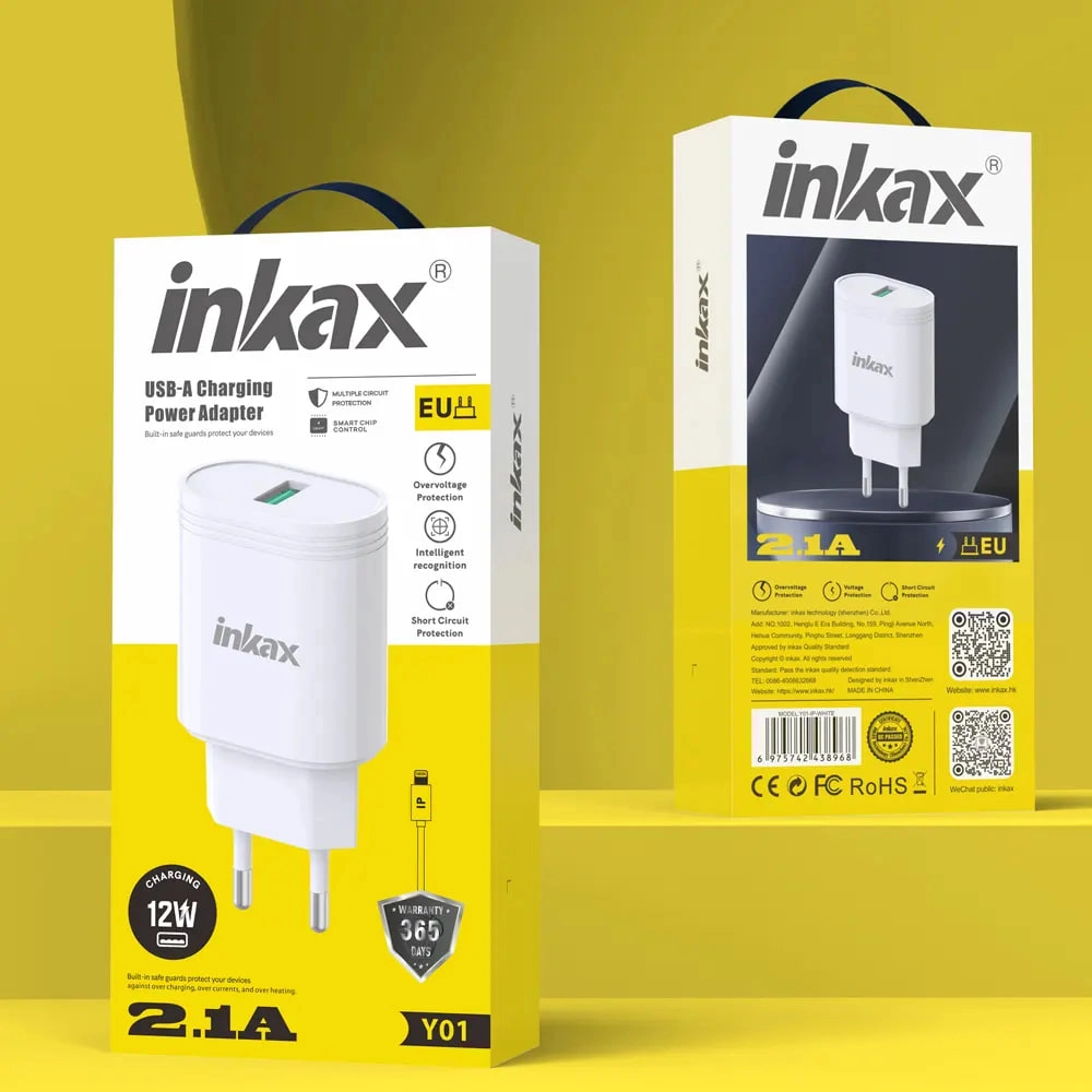 Inkax Y01 12W 2.1A USB-A zaryadlash qurilmasi arzon