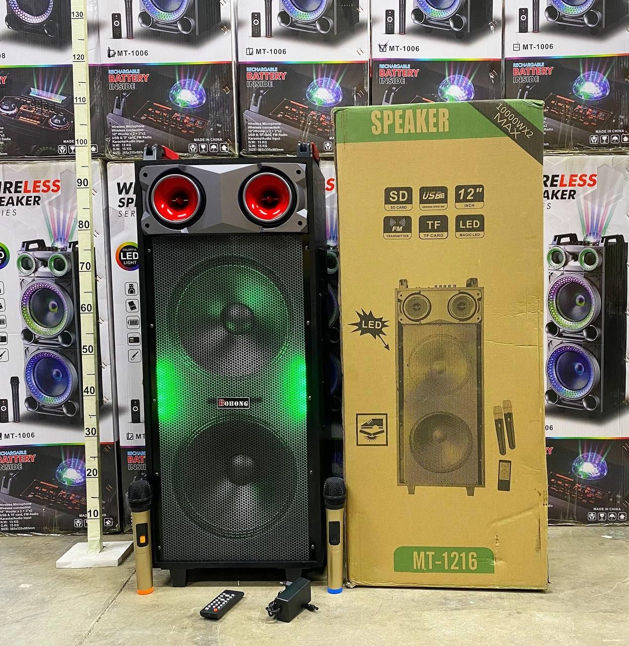 Bohong MT-1216 qora portativ kolonkasi + mikrofon bo'lib to'lash