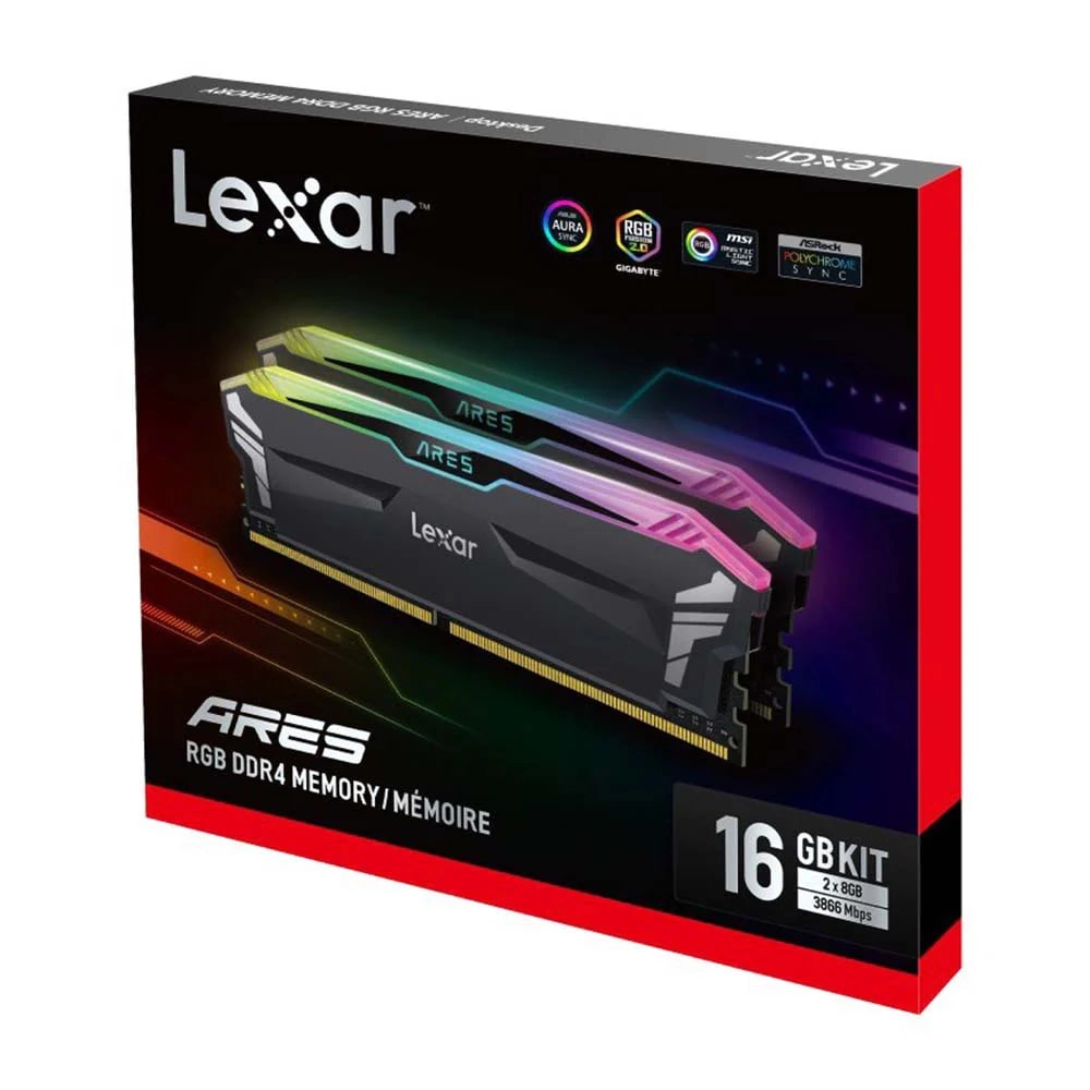 Lexar Ares RGB DDR4 - 16GB 3600Mhz (2x8) tezkor xotirasi O'zbekistonda