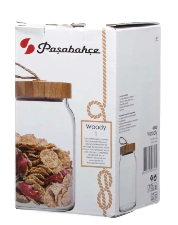 Банка с бамбуковой крышкой Pasabahce Woody 860мл 1шт (4358300) в Узбекистане
