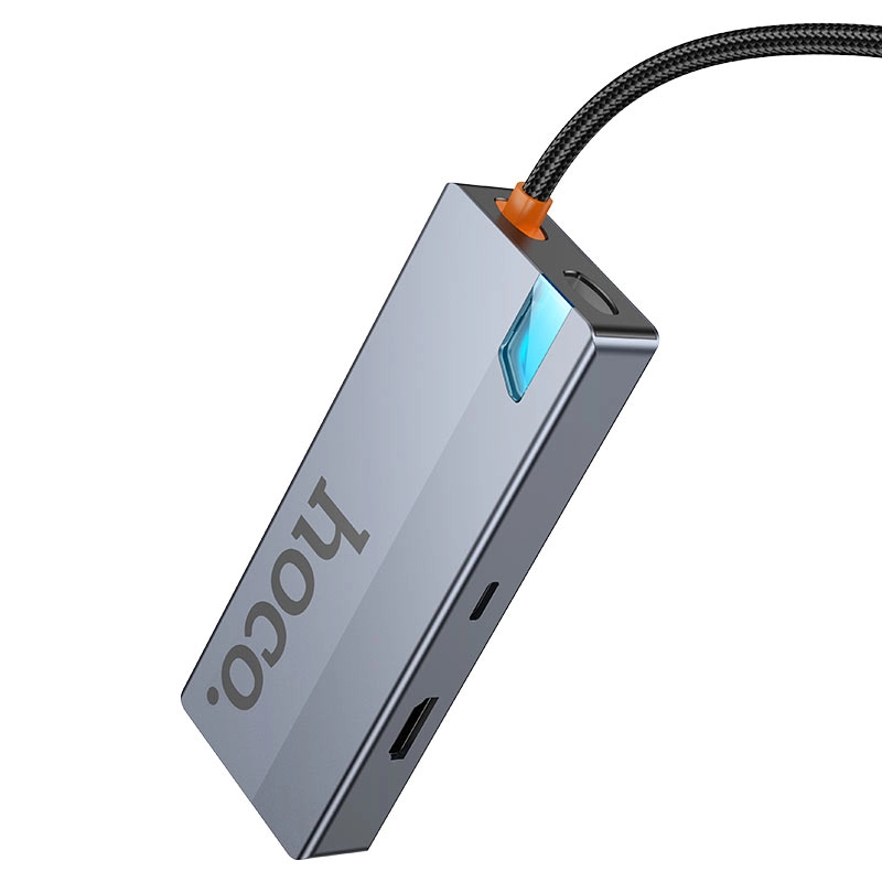 Type-C hub Hoco HB50 Wow 5‑in‑1 (3&times;USB-A, HDMI, 100W) arzon