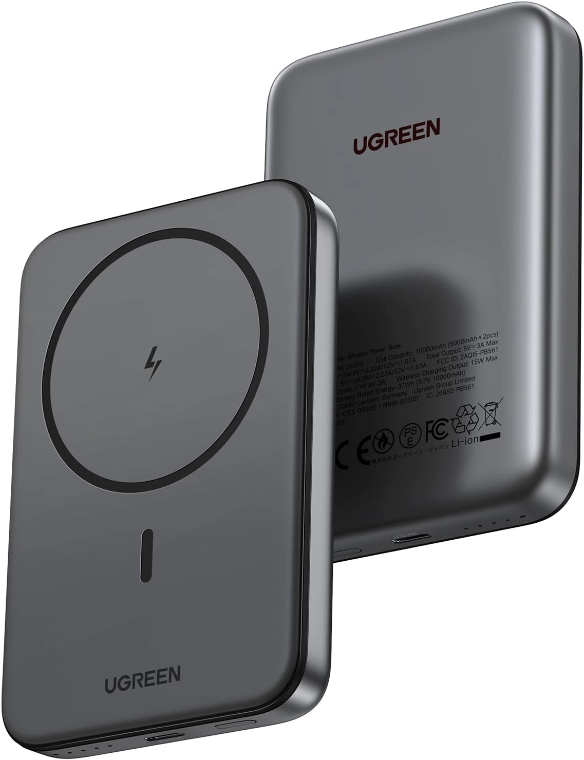 Внешний аккумулятор Powerbank с беспроводной зарядкой UGREEN 10000mAh 20W - фото №3 Внешний аккумулятор Powerbank с беспроводной зарядкой UGREEN 10000mAh 20W недорого