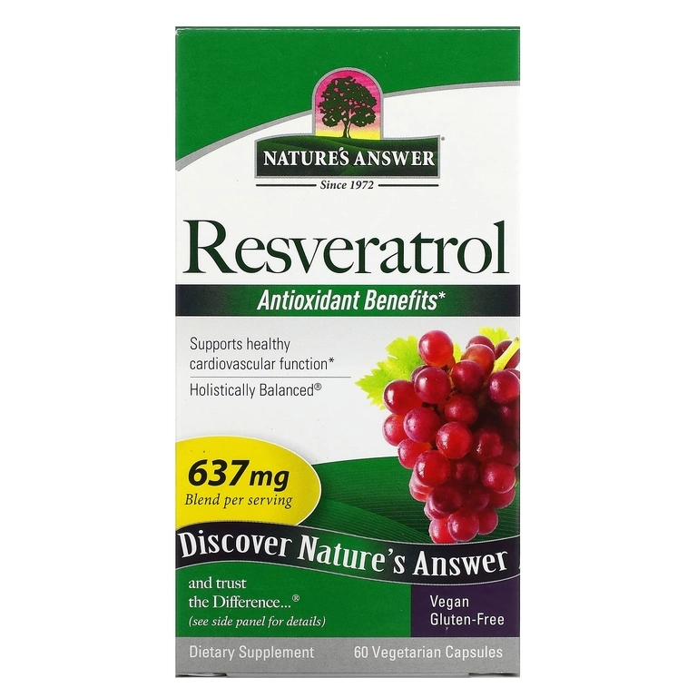 Nature's Answer, resveratrol, 637 mg, 60 ta vegetarian kapsula (26179) sotib olish