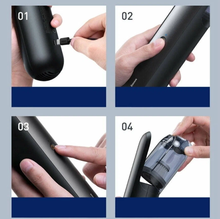 Портативный пылесос Baseus VCAQ010003 чёрный доставка