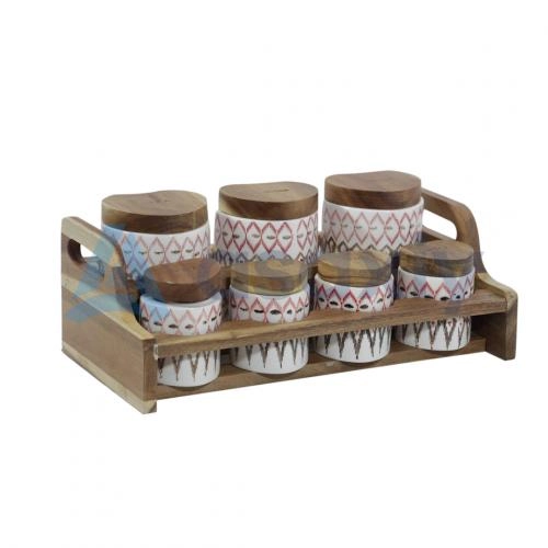Набор емкостей для специи Life Smile Wood (8 предмета) купить