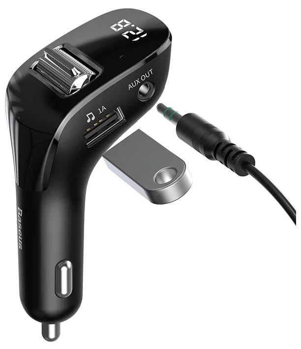 Автомобильный FM - трансмиттер Baseus F40 Streamer MP3 (CCF40-01), 2×USB + AUX, 2A, 15W, с дисплеем, черный купить