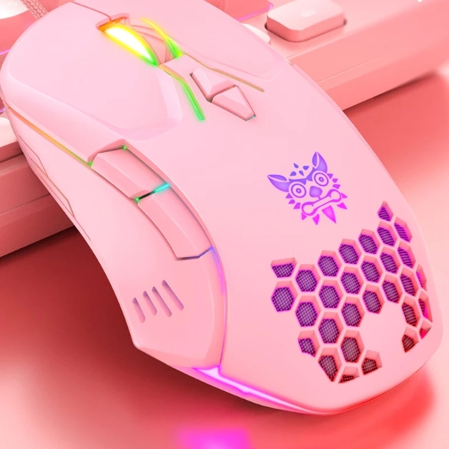 Проводная мышь Onikuma CW902 розовый рассрочка