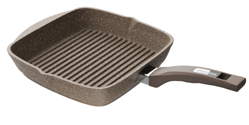 Сковорода Мечта квадрат несъемной ручкой и крышкой коричневый (28см) недорого