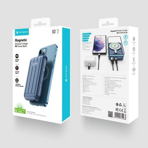 Внешний аккумулятор Powerbank для iPhone Rock Space Magnetic P99 (Gray) - фото №4 Внешний аккумулятор Powerbank для iPhone Rock Space Magnetic P99 (Gray) в Узбекистане