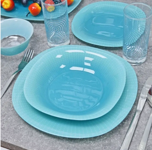 Luminarc Carine Pop Art Turquoise 46 ta element Stol servisi (P2048) narxi