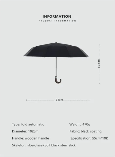 Автоматический зонт-трость Parachase 3214 (Black) недорого