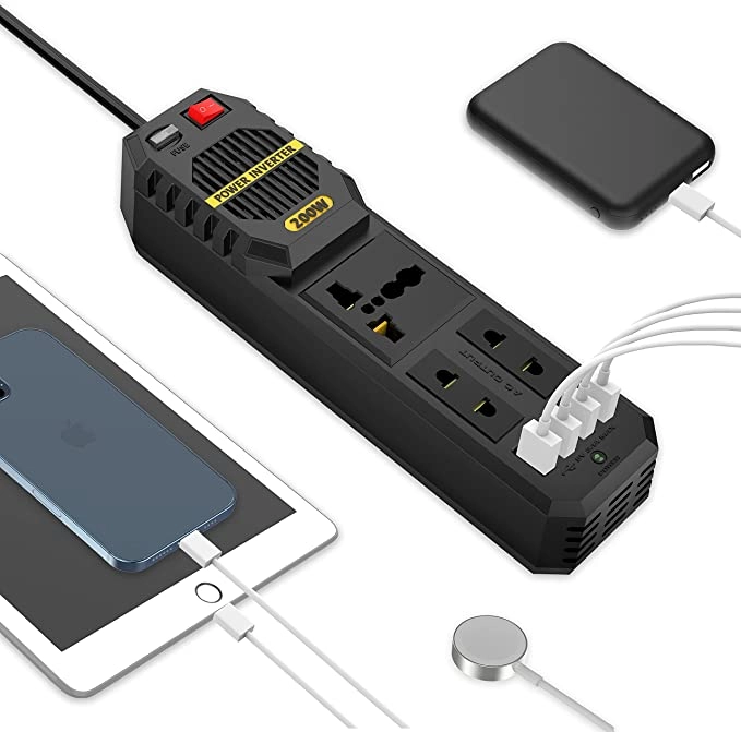 Green Stark Plus Power Inverter 200W avtomobil uchun simli uzaytirgichi bo'lib to'lash