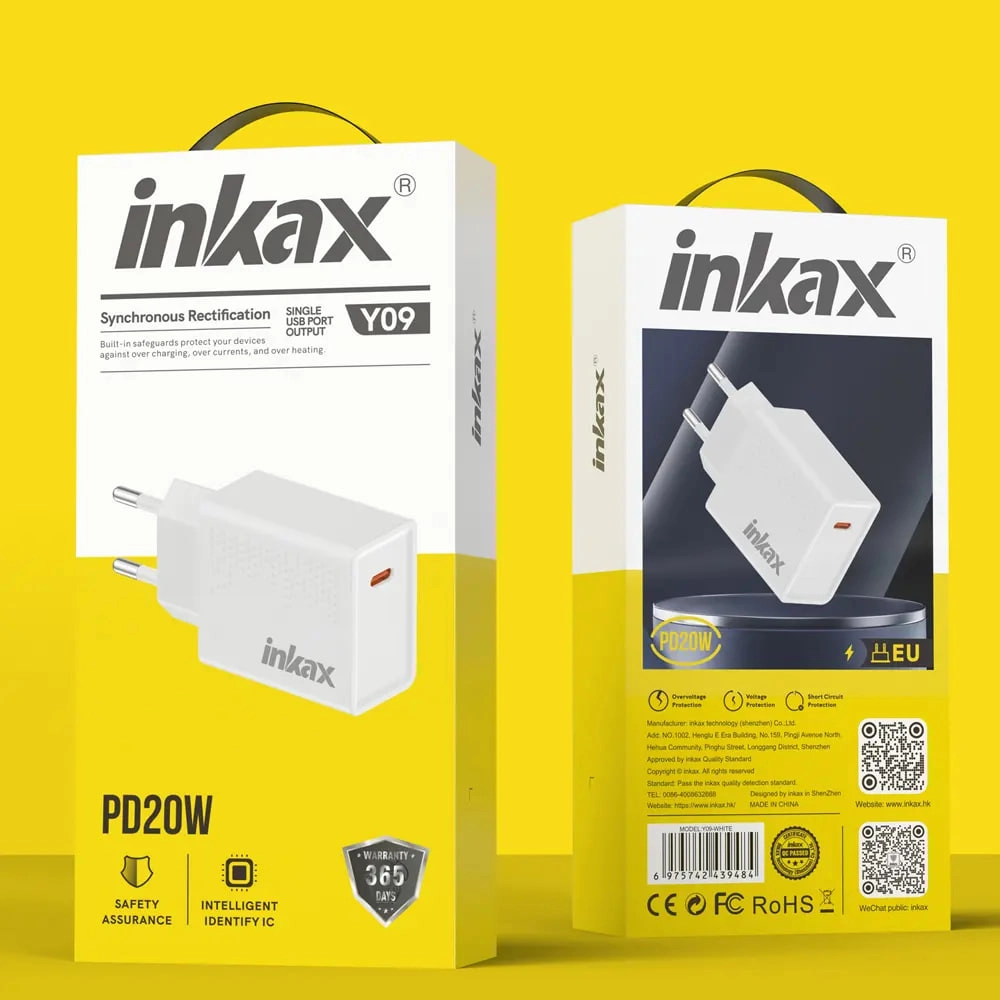 Inkax Y09 Type-C PD20W zaryadlash qurilmasi arzon