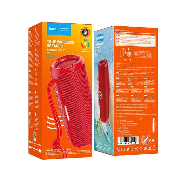 Беспроводная Bluetooth колонка Hoco HC16 красная в Узбекистане