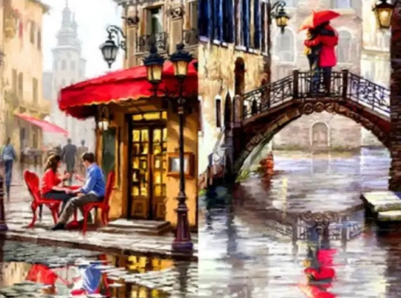 Raqamlar bo'yicha rasm chizish "Shahar ko'chalari" (40x50 sm) sotib olish