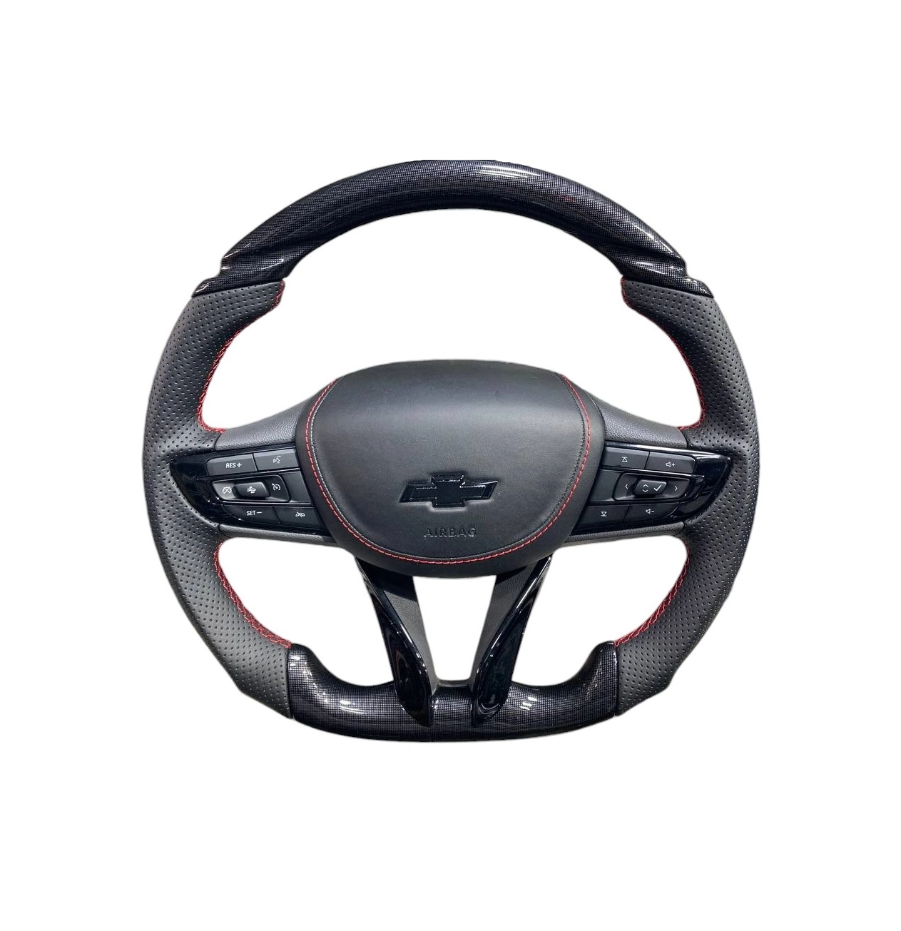 Анатомический руль,кожаный, черный, красная нить.Tracker 2 купить