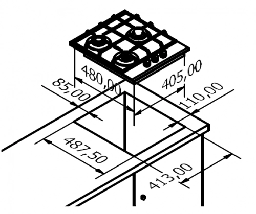 MONSHER MHG 43 BG oshxona plitasi paneli onlayn