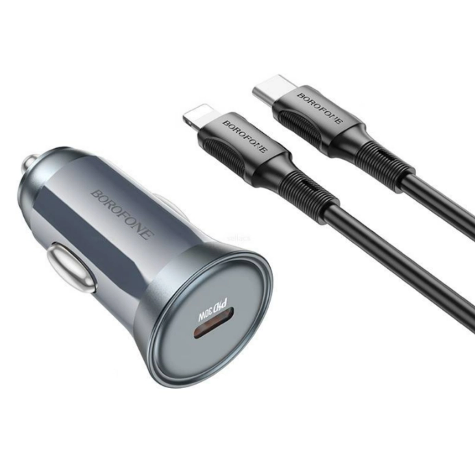 Автомобильное зарядное устройство Borofone BZ26 PD 30W + кабель Type C - Lightning купить