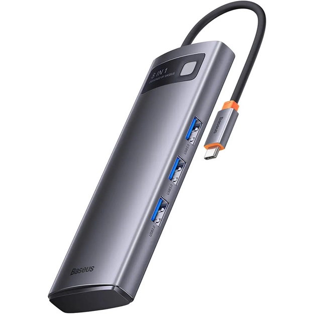 Baseus Metal Gleam Series 8 in 1 Type-C Hub Adapter habi sotib olish