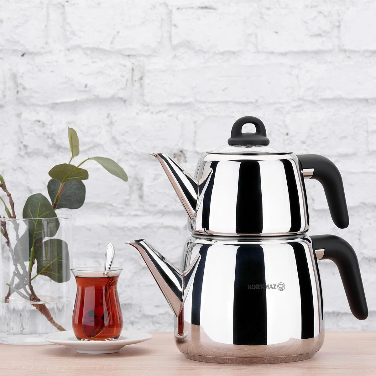 Korkmaz Bella Nora ikki qavatli choynagi 2 l A045 arzon