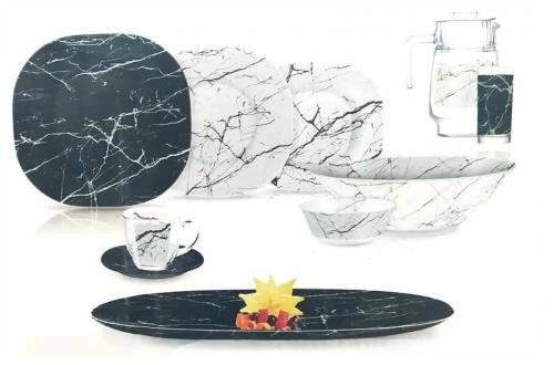 Столовый сервиз LUMINARC MARBLE BLACK 46 предметов 6 перс недорого