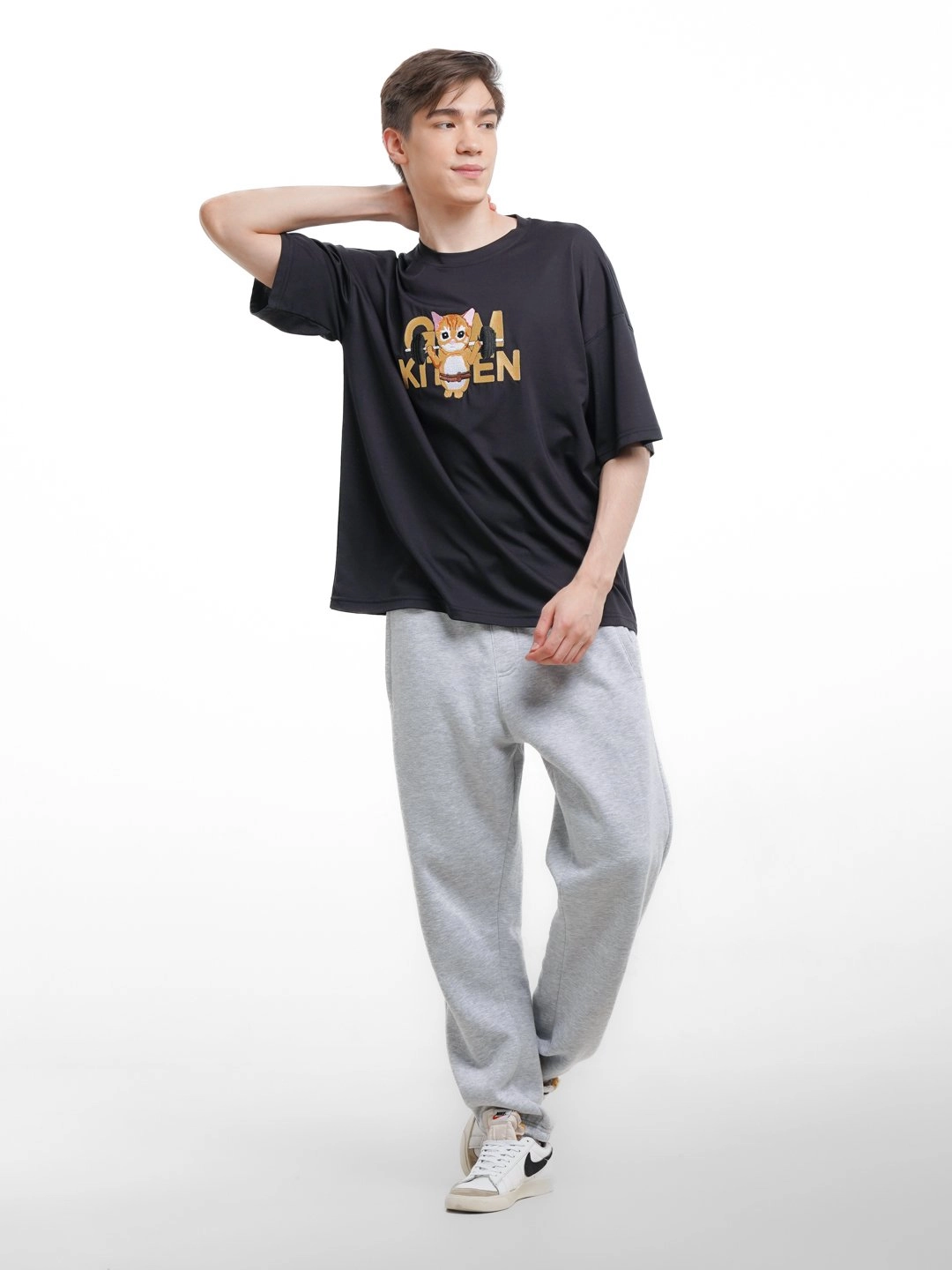 Футболка, с принтом "GYM KITTEN " M недорого