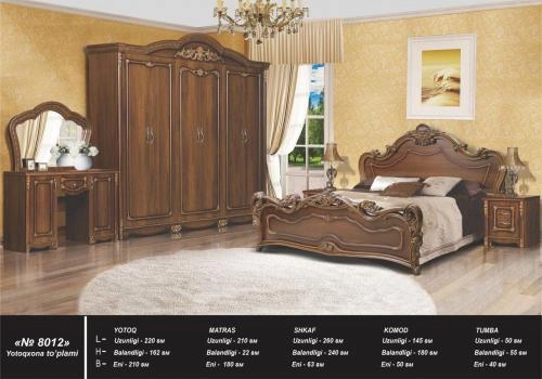 Model 8012 yotoqxona mebeli (yong‘oq rang) sotib olish