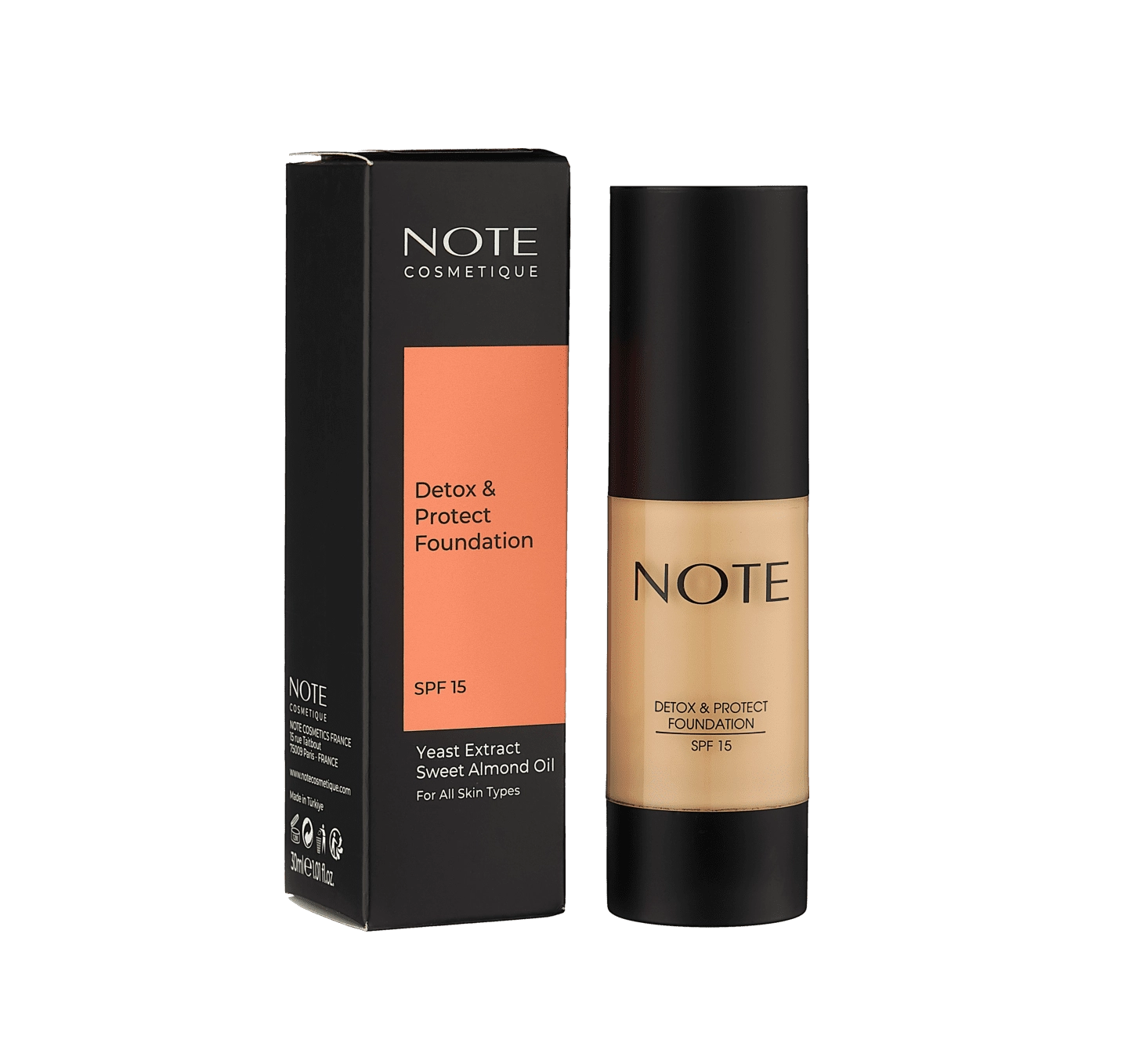 Тональный крем  NOTE DETOX AND PROTECT FOUNDATION 01 SPF15 (30 ml) купить