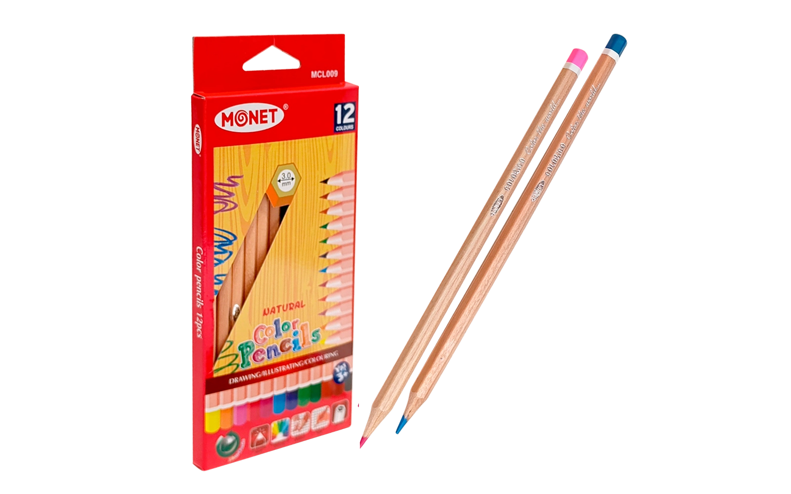 Цветные карандаши 3 мм Monet «Jumbo» 12 цветов MCL009 купить