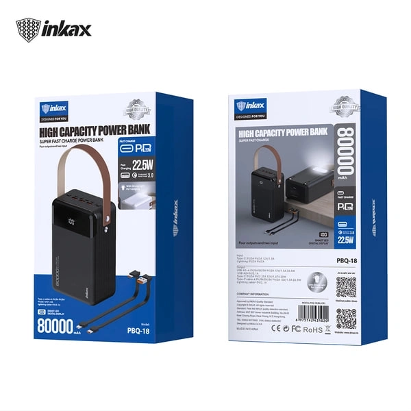 Bank Inkax PBQ18 80000mAh tashqi akkumulyatori O'zbekistonda