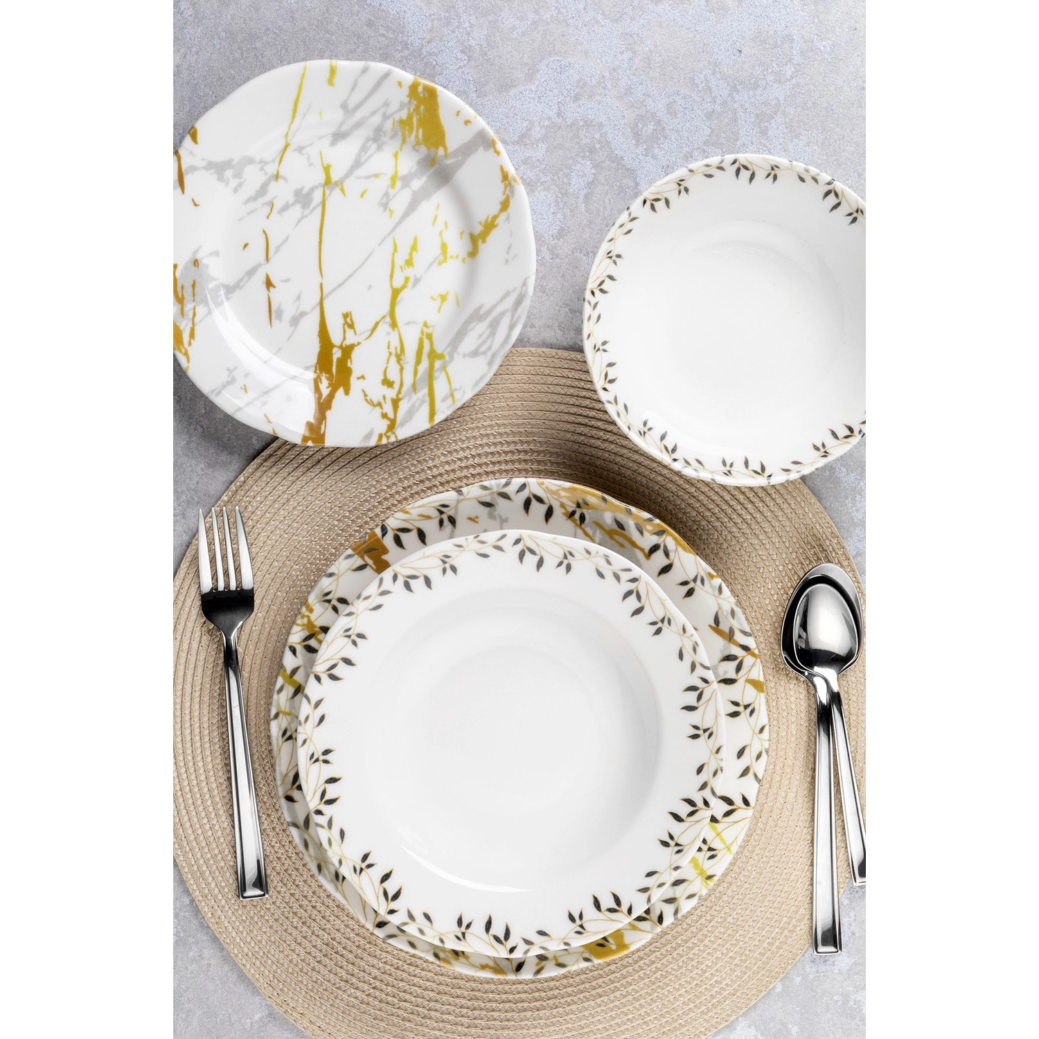 Fiyat (24 buyumli) dasturxon servizi Organik ORG24YS01DB1355 sotib olish