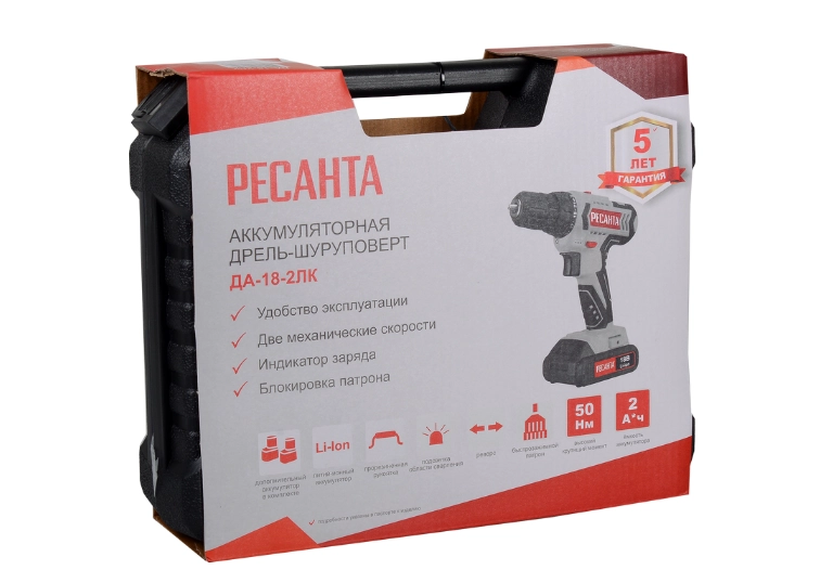 Resanta DA-18-2LK akkumulyatorli drel-shurupoverti bo'lib to'lash