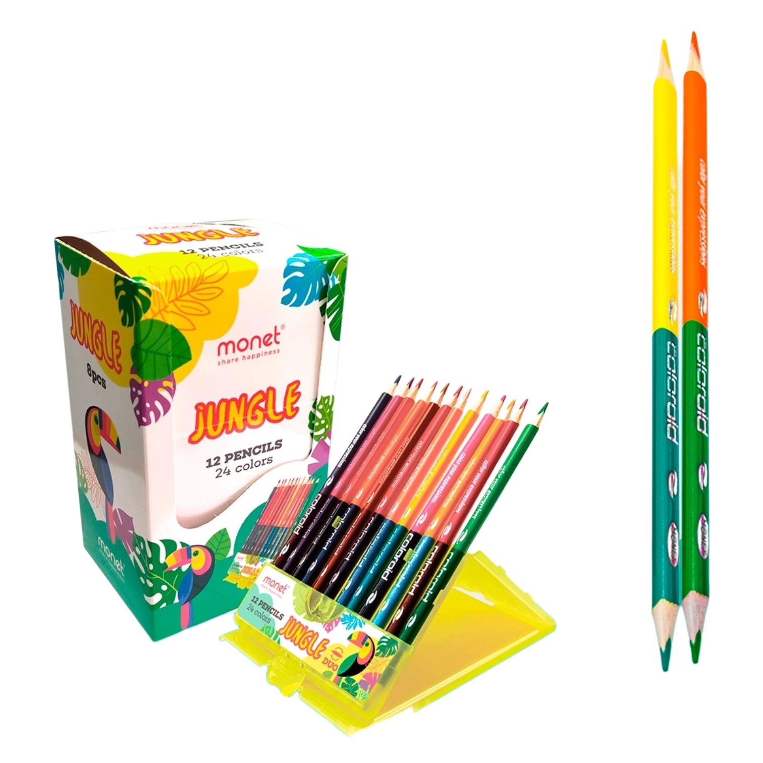 Rangli qalamlar Monet Duo Jungle 12 ta rang 2PN011 sotib olish