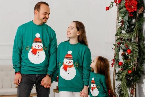 Свитшот Ertex "Снеговик" Зеленый (S-XXL) доставка