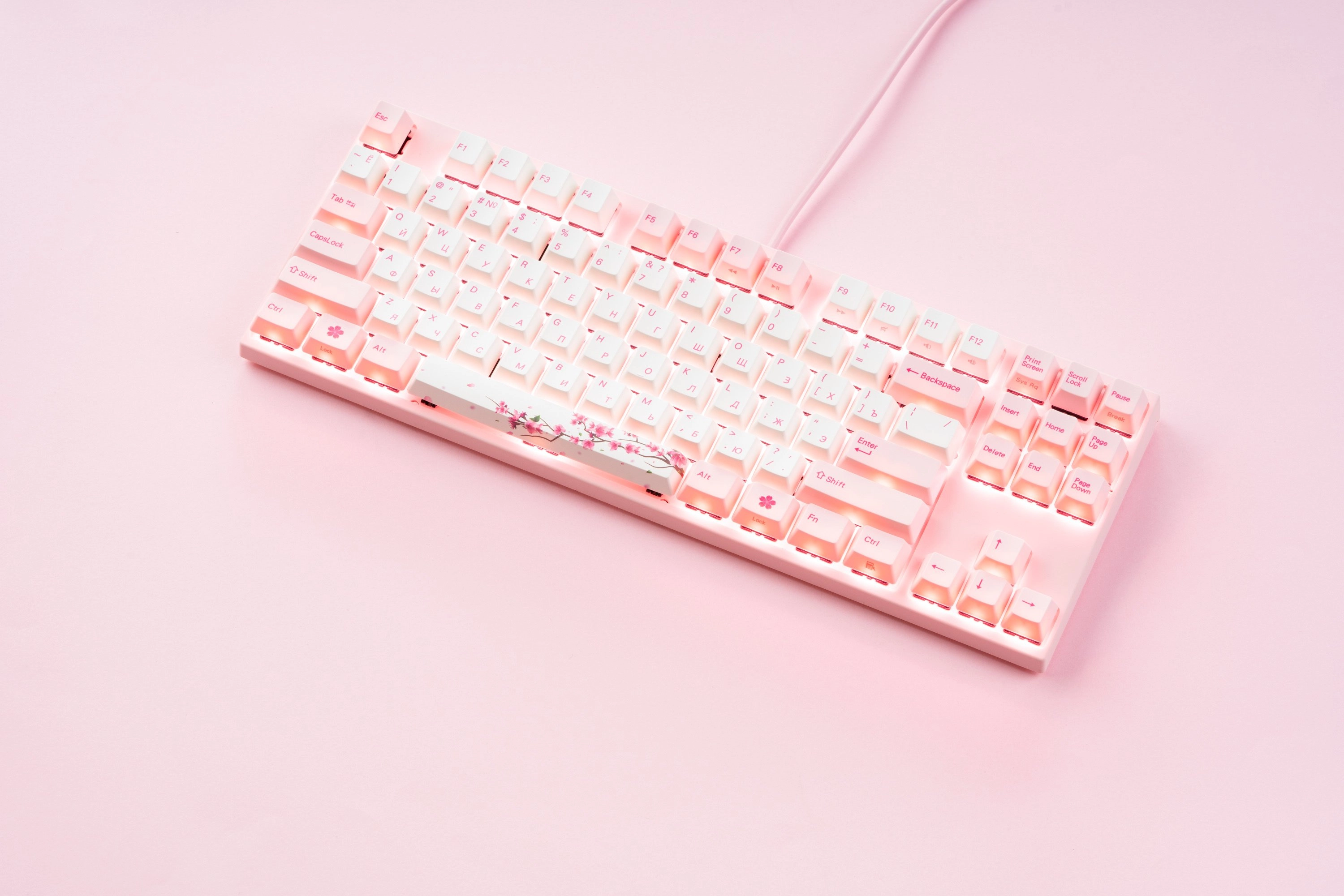 Клавиатура Varmilo VA87M Sakura, Cherry MX Blue + коврик в подарок доставка