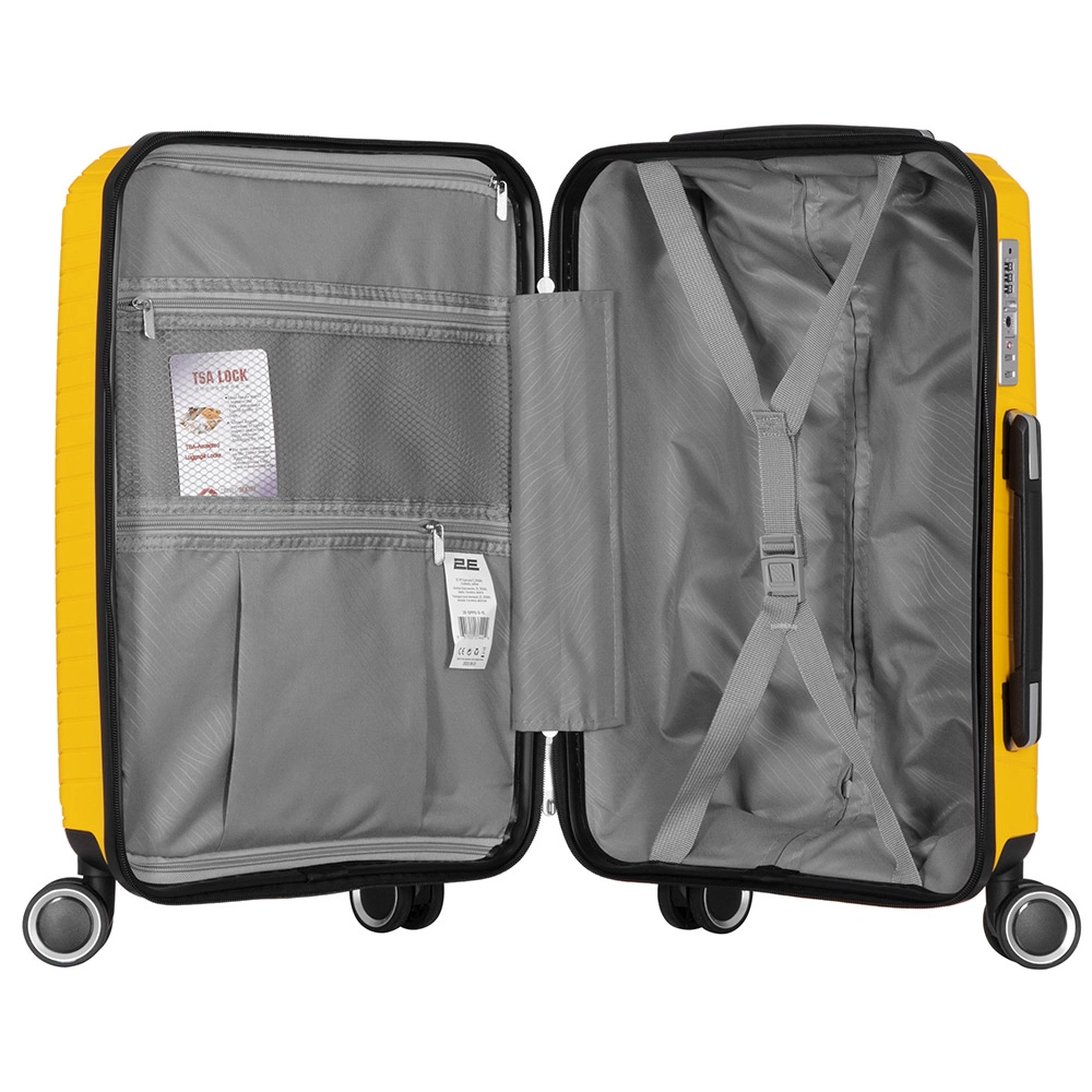 2E Sigma EXP (kichik) Yellow plastik chemodani yetkazib berish