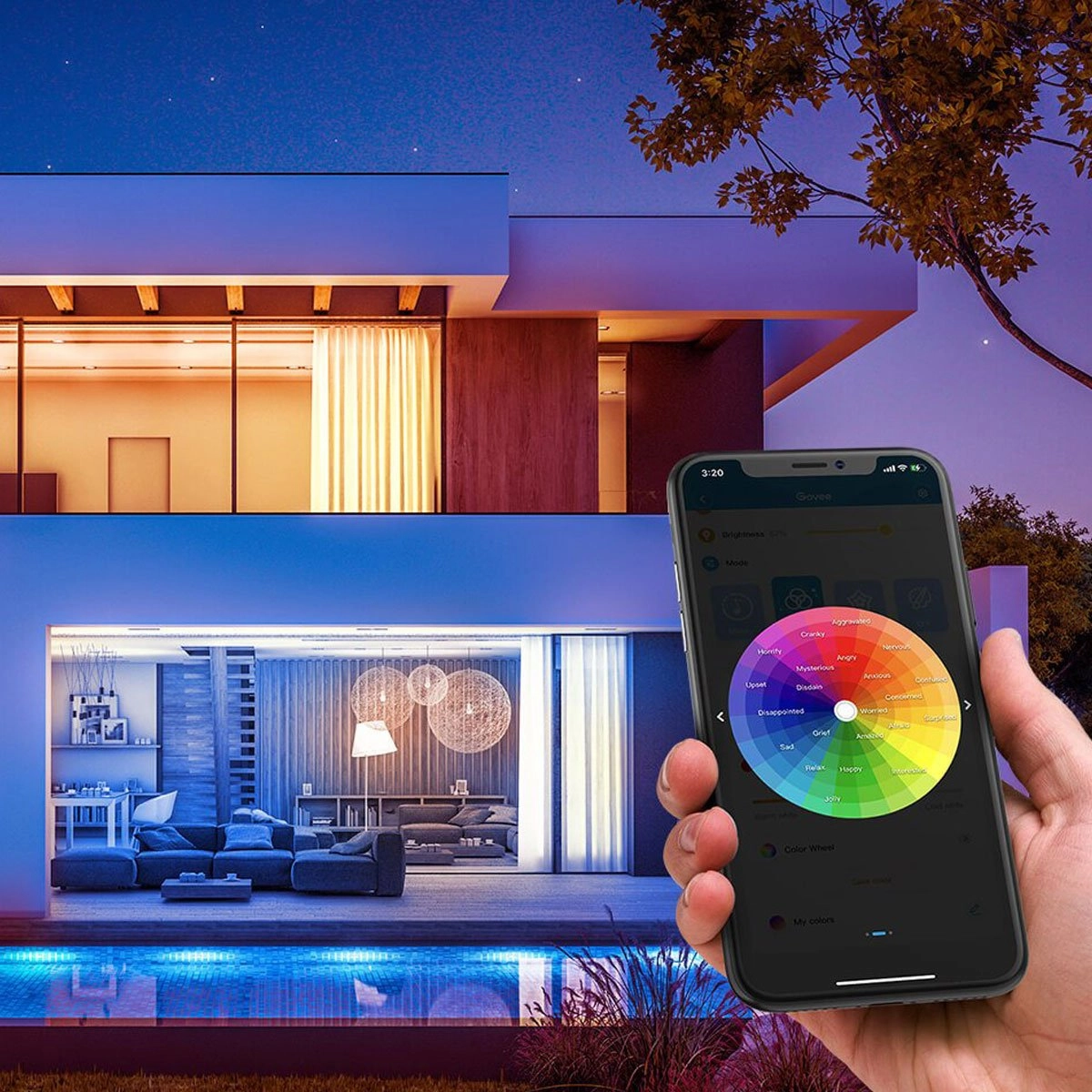 LED aqlli lenta Govee H6110 RGB Smart Wi-Fi + Bluetooth LED Strip Lights 10м Белый - rasm №8 LED aqlli lenta Govee H6110 RGB Smart Wi-Fi + Bluetooth LED Strip Lights 10м Белый yetkazib berish