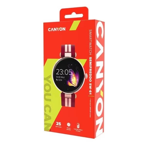Смарт часы Canyon Semifreddo SW-61 Blackberry + Внешний аккумулятор Canyon PB-109 CNE-CPB1009B доставка