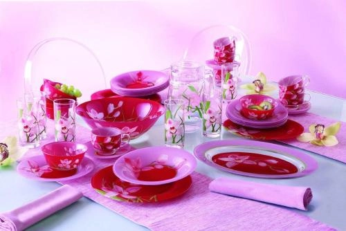 Столовый сервиз Luminarc Red orchid 46 предметов на 6 персон в Узбекистане