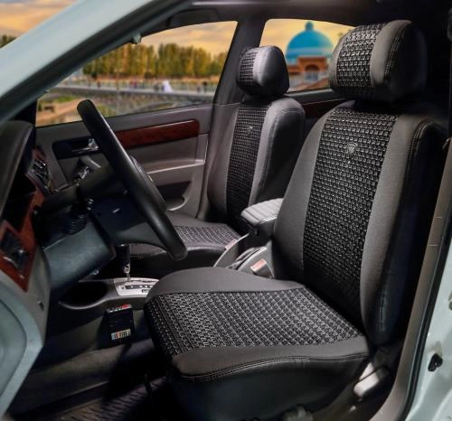 Авточехол Cardinar для Lacetti 3. Rio с экокожей, Черный купить