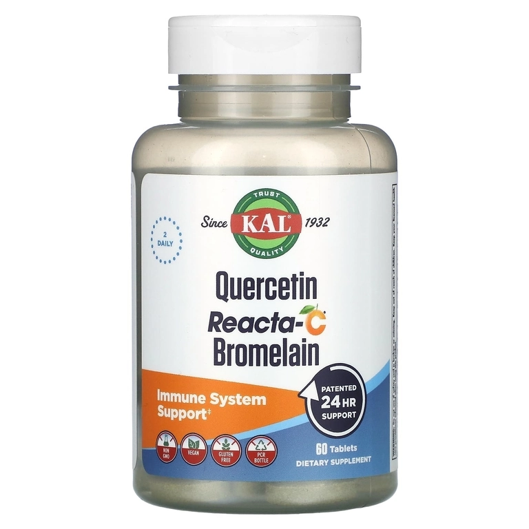 KAL, Quercetin Reacta-C Bromelain, 60 таблеток (15062) - фото №2 KAL, Quercetin Reacta-C Bromelain, 60 таблеток (15062) купить