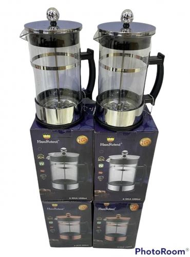 Стеклянный/заварочный чайник с поршнем HAUS ROLAND 501А 1000 мл купить